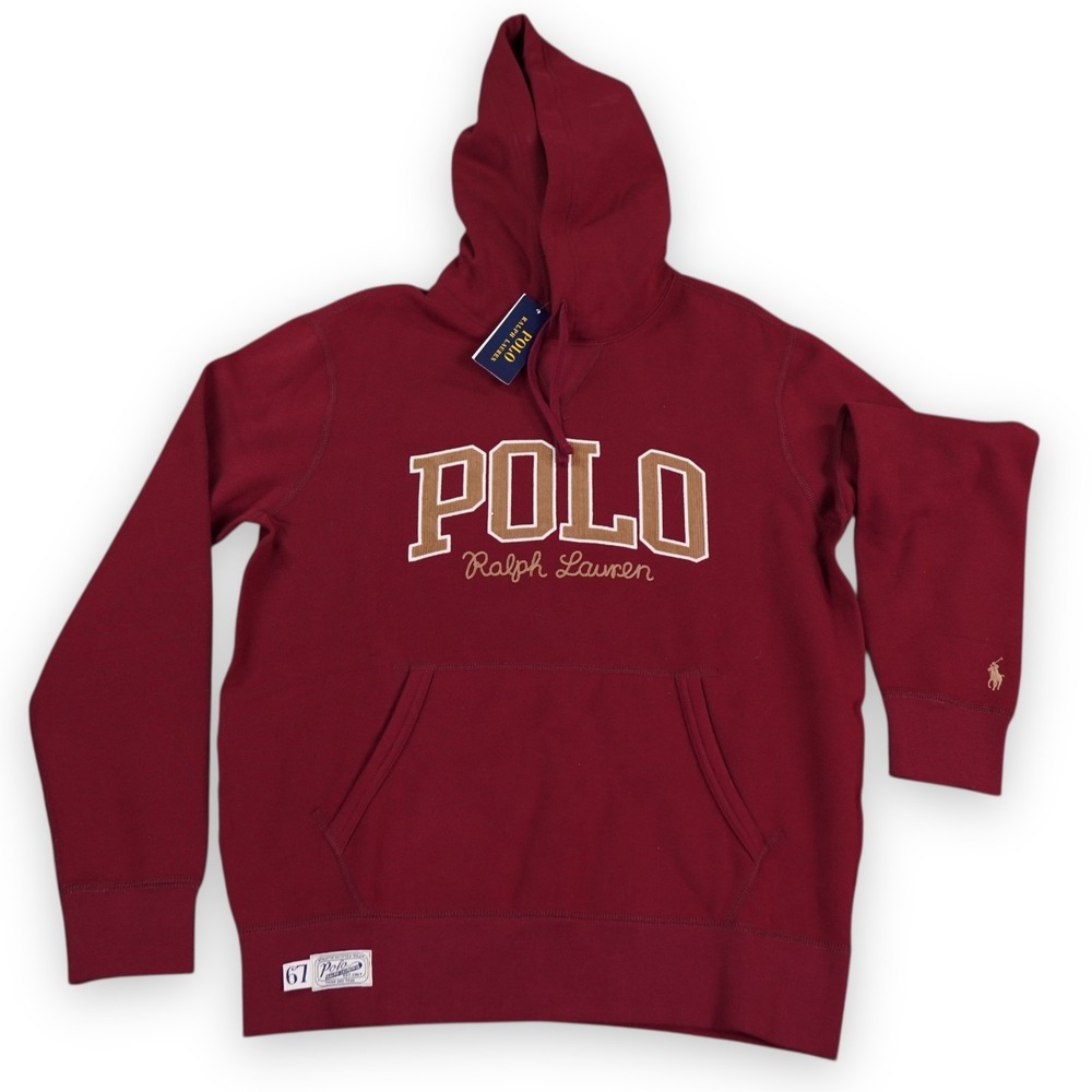 Polo Ralph Lauren Mens Medium‎ The RL Fleece Logo Hoodie Script Preppy 67 Pony